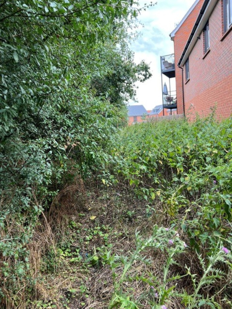 Lot: 35 - STRIP OF FREEHOLD LAND - Showing an area of the thin parcel of land in a residential area